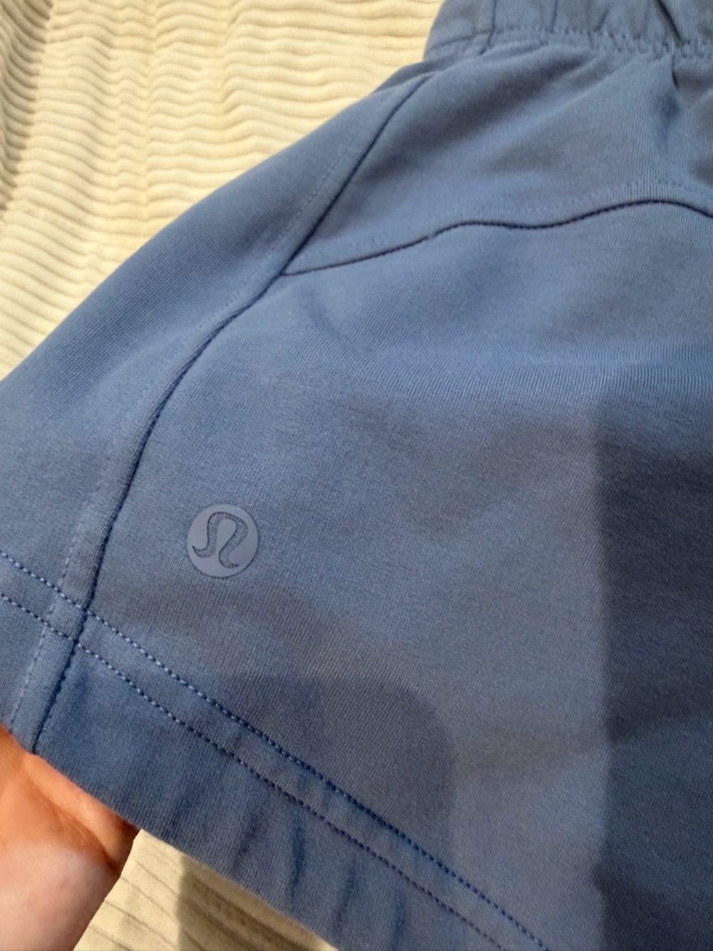 lululemon athletica Inner Glow High Rise 3” Blue Drawstring Athletic Shorts - Picture 6 of 9